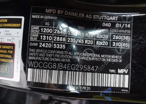 2014 Mercedes-Benz Glk 350 4Matic из США, поврежденный, VIN WDCGG8JB4EG295847